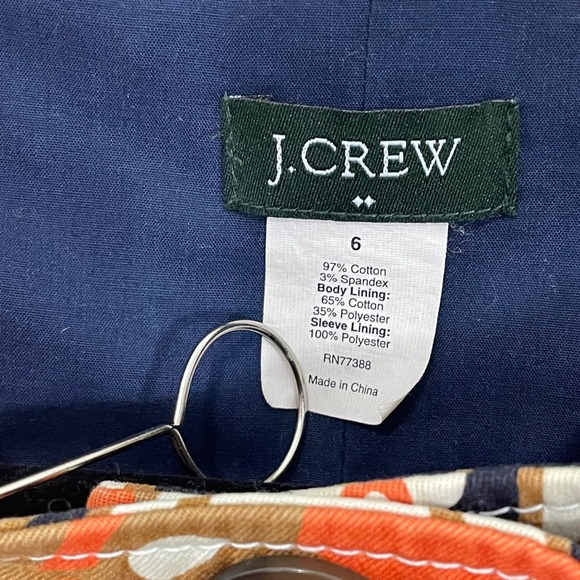 J.Crew Coppelle Paisley San Telmo Swing Blazer Jacket Women's Sz 6 Orange Brown - Picture 6 of 9